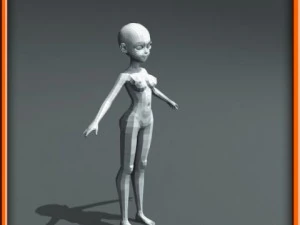 girl low poly base model 3D Model