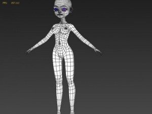 girl low poly base model Modello 3D