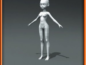 girl low poly base model Modello 3D
