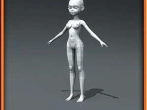 girl low poly base model 3D Model