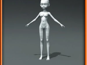 girl low poly base model 3D Model