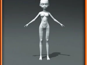 girl low poly base model 3D Model