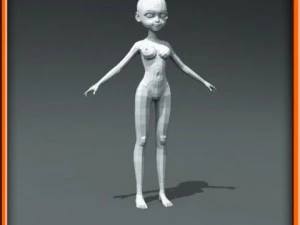 girl low poly base model 3D Model