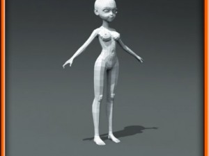 girl low poly base model Modello 3D