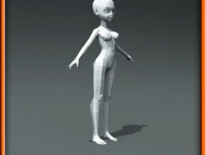 girl low poly base model 3D Model