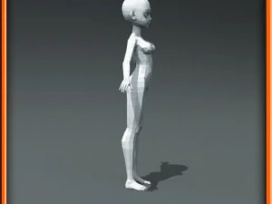 girl low poly base model 3D Model