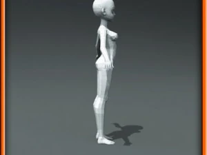 girl low poly base model 3D Model