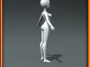girl low poly base model 3D Model