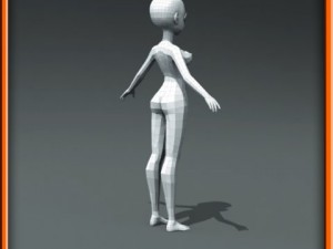 girl low poly base model Modello 3D