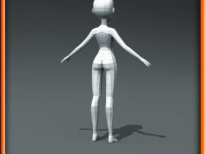 girl low poly base model Modello 3D