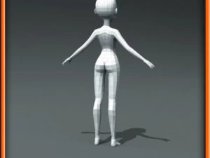 girl low poly base model 3D Model