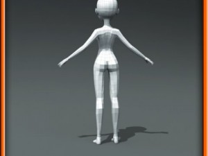 girl low poly base model Modello 3D