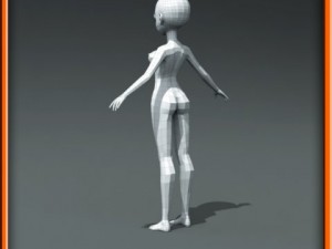 girl low poly base model Modello 3D