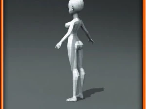 girl low poly base model 3D Model