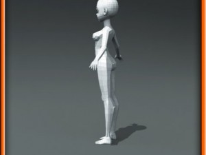 girl low poly base model Modello 3D