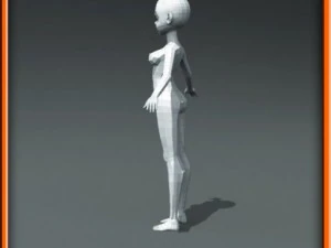 girl low poly base model 3D Model
