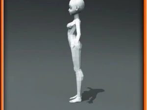 girl low poly base model 3D Model