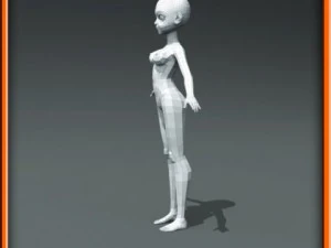 girl low poly base model 3D Model