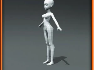 girl low poly base model 3D Model