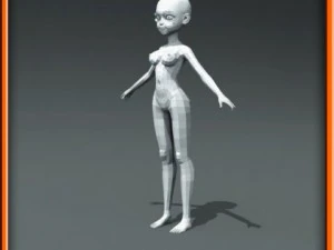 girl low poly base model 3D Model