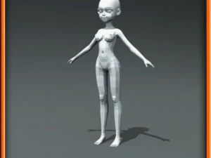 girl low poly base model 3D Model