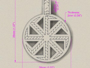 kolovrat kolyadnik ladinets slavic pendant amulet 3D प्रिंट मॉडल