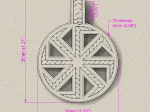 kolovrat kolyadnik ladinets slavic pendant amulet 3D Print Model