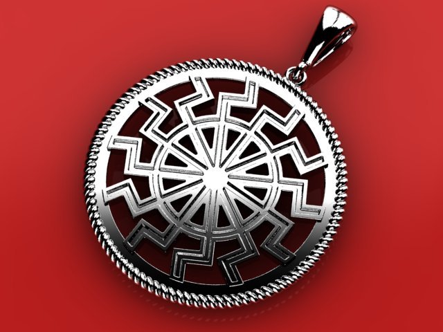 black sun amulet pendant 3D Model .c4d .max .obj .3ds .fbx .stl .blend 