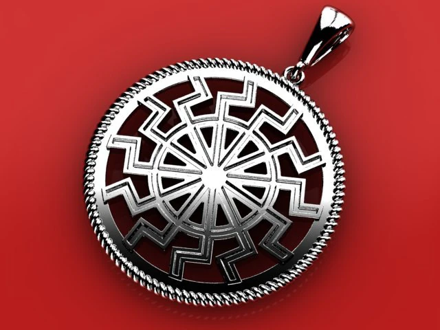 black sun amulet pendant 3D Model .c4d .max .obj .3ds .fbx .stl .blend 