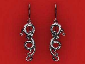 dragon earrings 3D Model