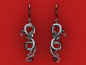 드래곤 귀걸이 3D 모델