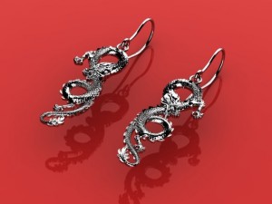 dragon earrings 3D Model