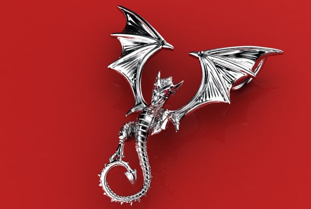 great dragon pendant 3D Print Model .c4d .max .obj .3ds .fbx .lwo .lw .lws