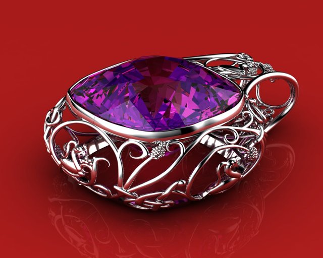 pendant with a large stone in the scandinavian sty Modello 3D .c4d .max .obj .3ds .fbx .stl .blend 