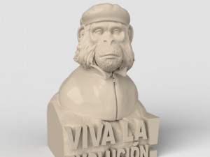 STL CNC Router file 3dprintable Figurine monkey Viva La Evolution 3D 프린트 모델