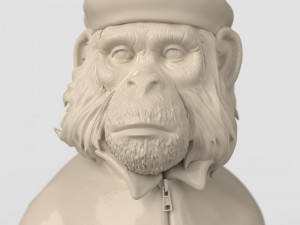 STL CNC Router file 3dprintable Figurine monkey Viva La Evolution 3D Baskı Modeli