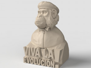 STL CNC Router file 3dprintable Figurine monkey Viva La Evolution 3D Baskı Modeli