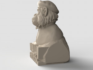 STL CNC Router file 3dprintable Figurine monkey Viva La Evolution 3D Baskı Modeli