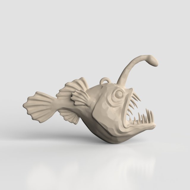 STL CNC Router file 3dprintable Deep Angler Fish 3D Принт Модель .c4d .max .obj .3ds .fbx .stl .blend 