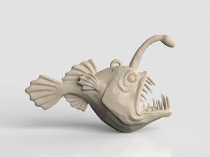STL CNC Router file 3dprintable Deep Angler Fish 3D Print Model