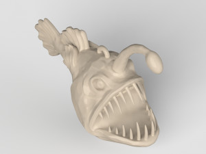 STL CNC Router file 3dprintable Deep Angler Fish 3D Принт Модель