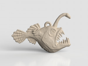 STL CNC Router file 3dprintable Deep Angler Fish 3D Принт Модель