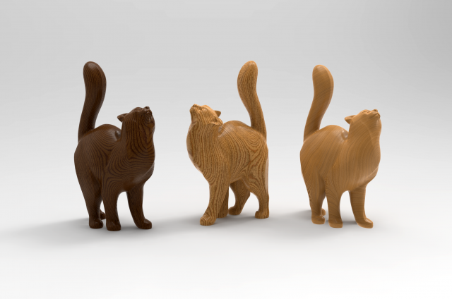 STL CNC Router file 3dprintable Cat Rubbing 3D Print Model .c4d .max .obj .3ds .fbx .stl .blend 