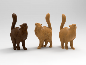 STL CNC Router file 3dprintable Cat Rubbing 3D-Druckmodell