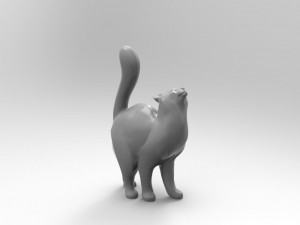 STL CNC Router file 3dprintable Cat Rubbing 3D Print Model
