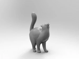 STL CNC Router file 3dprintable Cat Rubbing 3D Print Model