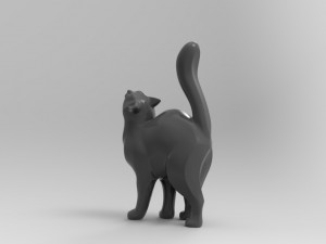 STL CNC Router file 3dprintable Cat Rubbing 3D Print Model