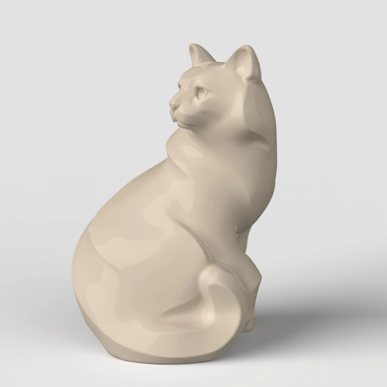 File STL del router CNC Stampabile in 3d Gatto seduto Modello di stampa 3D .c4d .max .obj .3ds .fbx .stl .blend