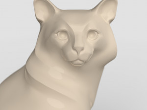 STL CNC Router file 3dprintable Sitting Cat 3D Print Model