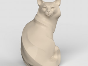 STL CNC Router file 3dprintable Sitting Cat 3D Print Model